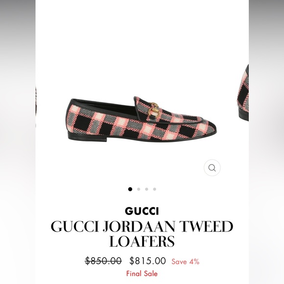 Gucci Jordaan tweed loafers pink and black - Picture 12 of 12